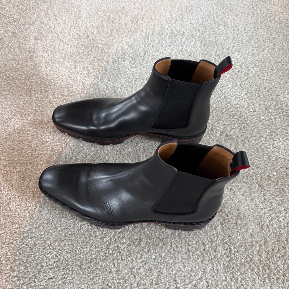 Christian Louboutin Black Leather Ankle Boots